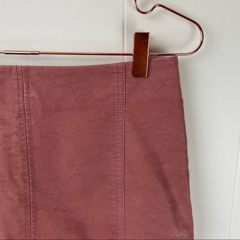 Free People Faux Vegan Leather Coated Mini Skirt - Picture 2 of 8